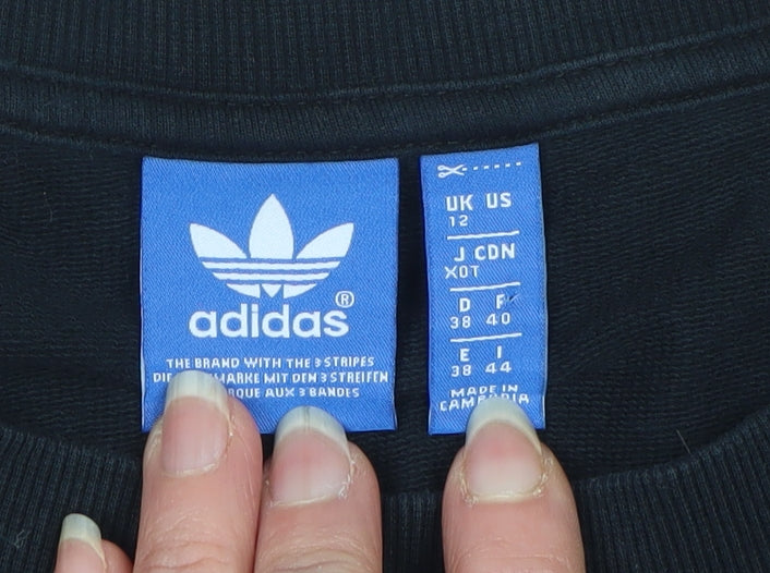 Adidas Women Black UK 12 Trefoil Pullover Basic Jacket