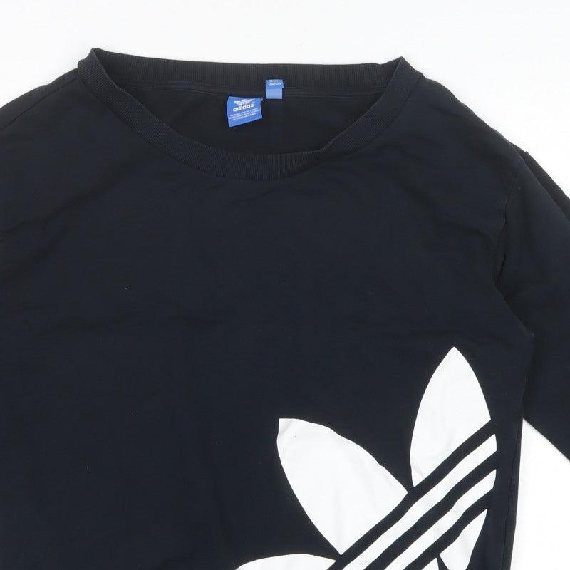 Adidas Women Black UK 12 Trefoil Pullover Basic Jacket