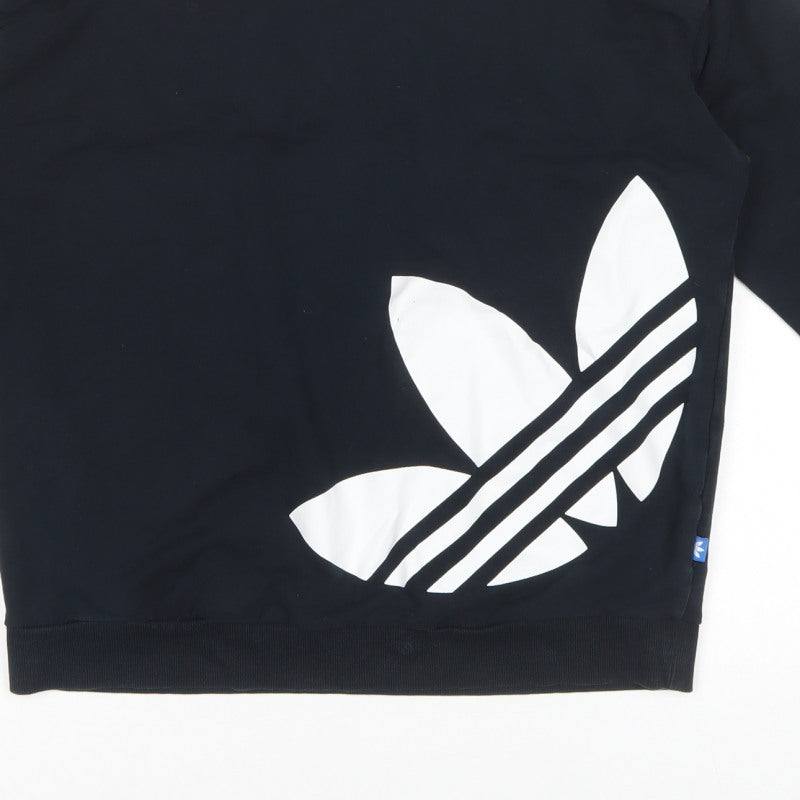 Adidas Women Black UK 12 Trefoil Pullover Basic Jacket