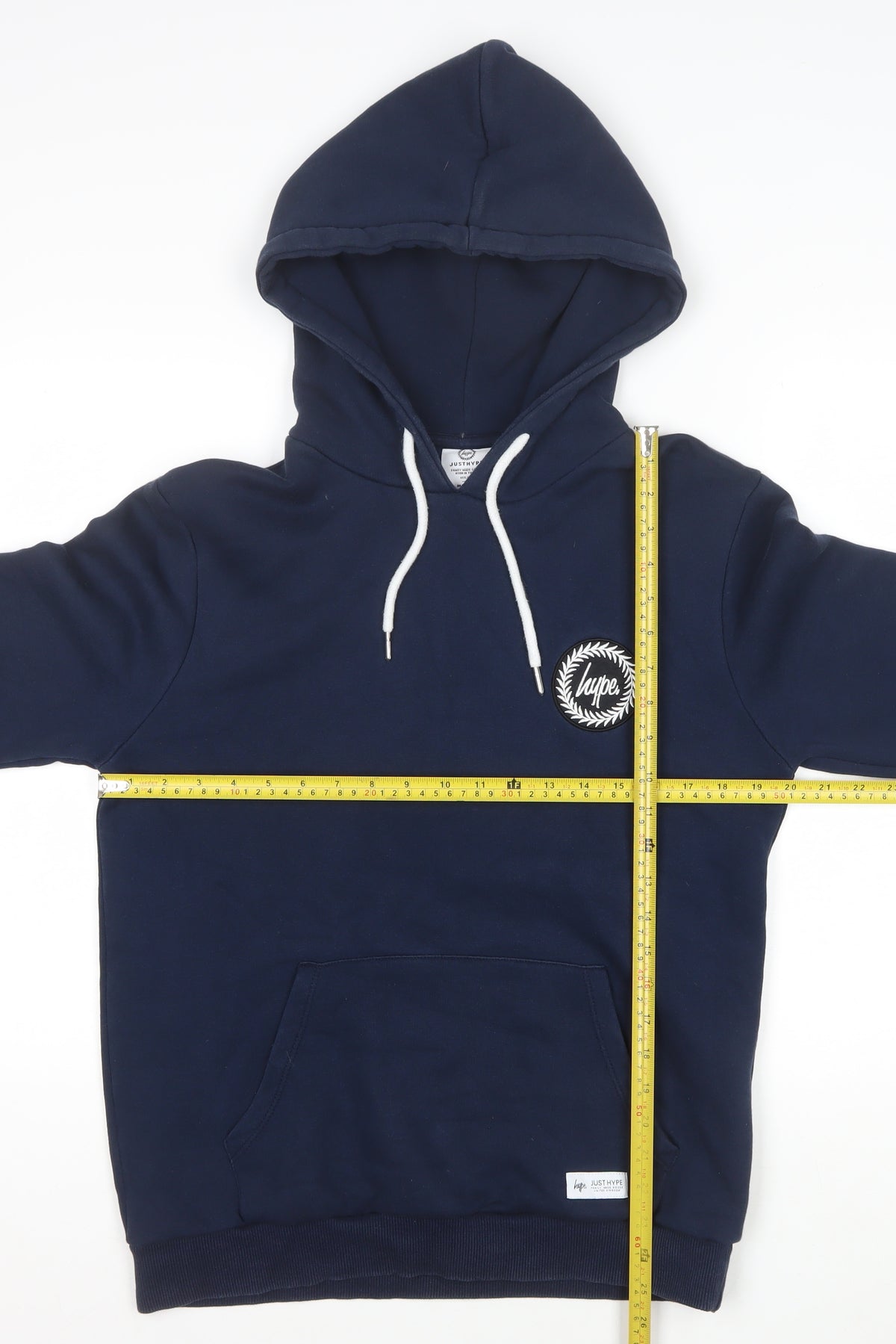 Hype Teens Navy Blue M Pullover Hoodie Logo Pocket Cotton Blend