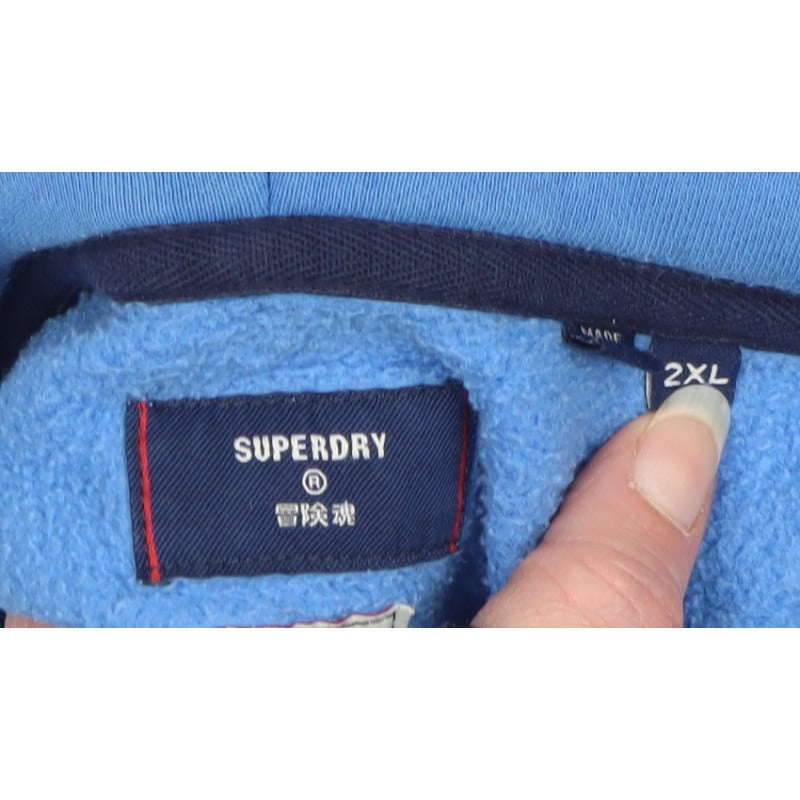 Superdry Men's Blue 2XL Pullover Graphic Stadium Hoodie