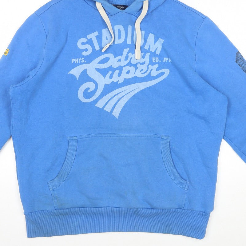Superdry Men's Blue 2XL Pullover Graphic Stadium Hoodie