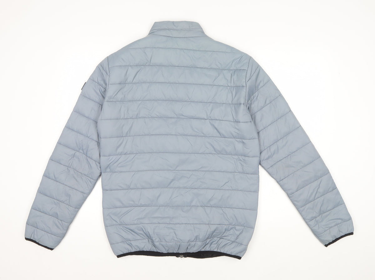 Jack & Jones Men’s Blue S Puffer Jacket Quilted Full Zip