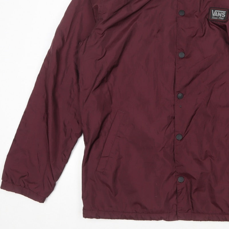 Vans Men’s Red XL Coach Jacket Snap Button Logo Lined