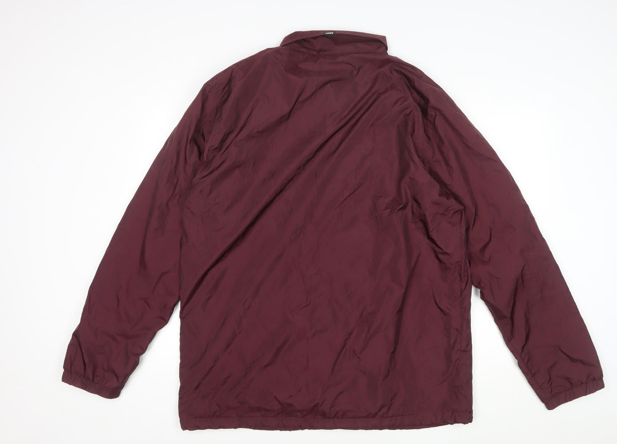 Vans Men’s Red XL Coach Jacket Snap Button Logo Lined