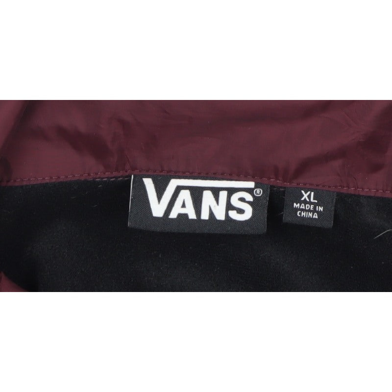 Vans Men’s Red XL Coach Jacket Snap Button Logo Lined
