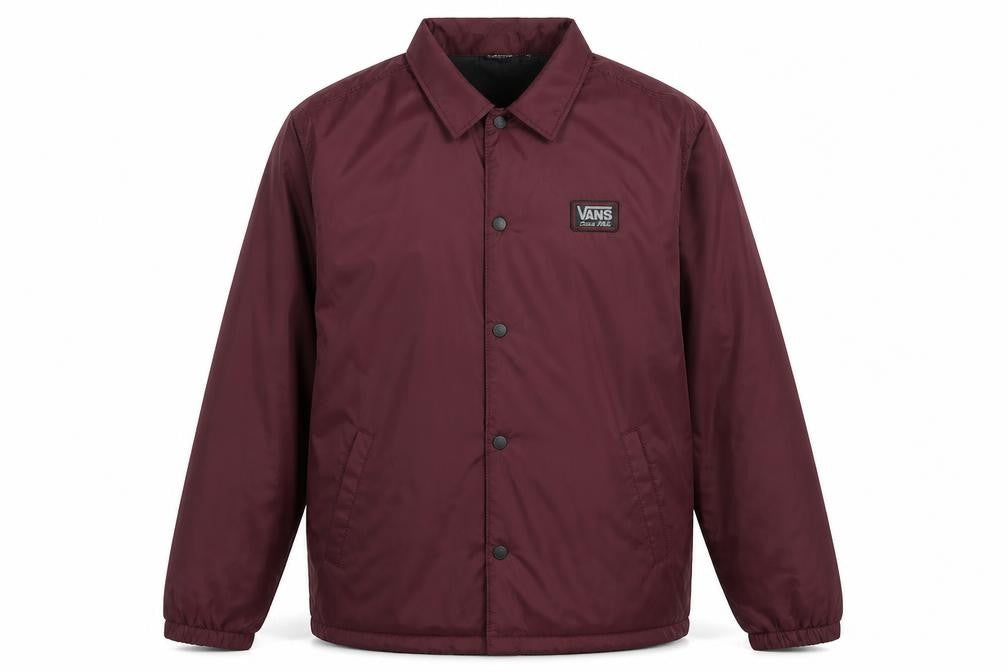 Vans Men’s Red XL Coach Jacket Snap Button Logo Lined