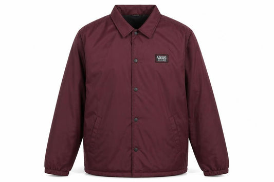Vans Men’s Red XL Coach Jacket Snap Button Logo Lined