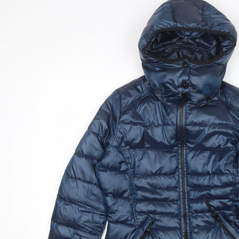 Andrew Marc Women’s Blue Small Hooded Down Puffer Jacket