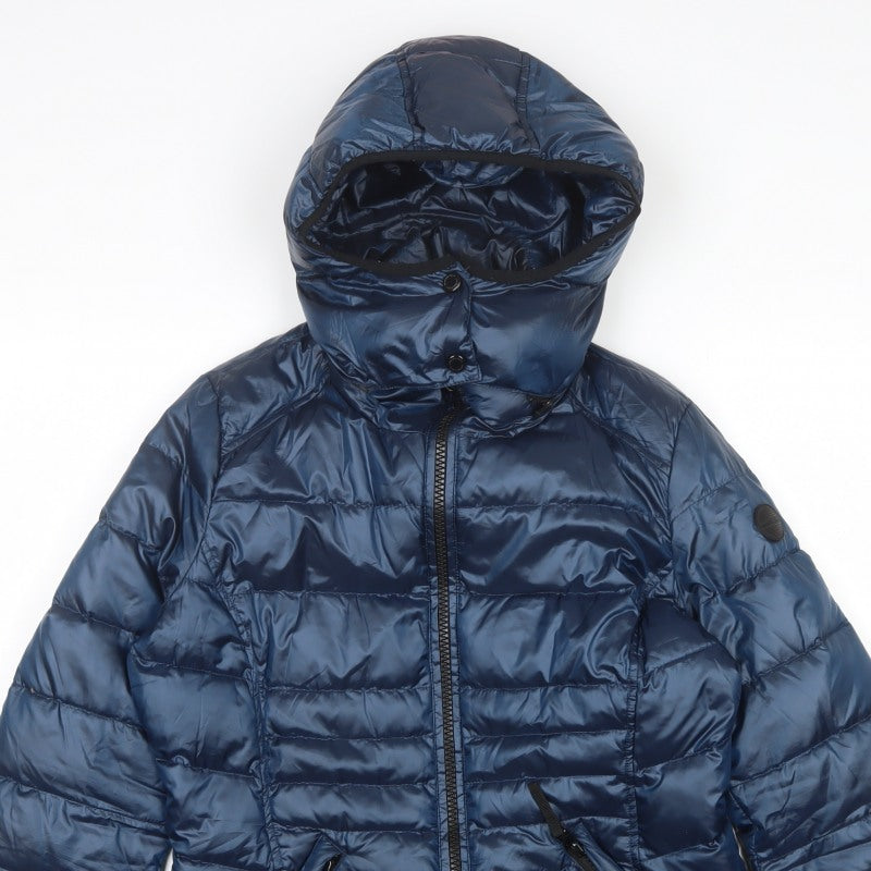 Andrew Marc Women’s Blue Small Hooded Down Puffer Jacket