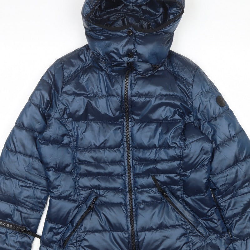 Andrew Marc Women’s Blue Small Hooded Down Puffer Jacket