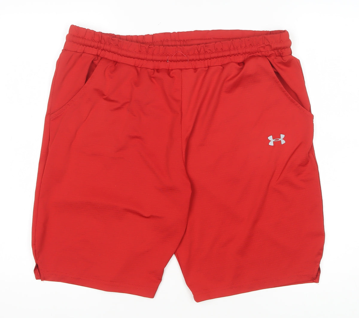 Under Armour Men’s Red M Athletic Training Shorts Elastic Waist Pockets