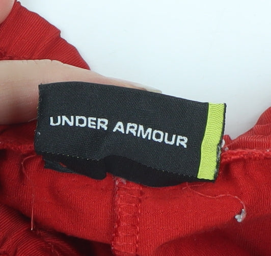 Under Armour Men’s Red M Athletic Training Shorts Elastic Waist Pockets