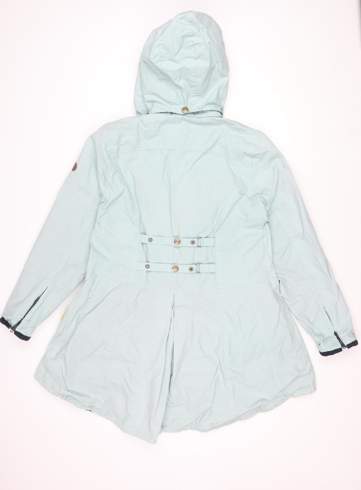 Welligogs Women Blue L Hooded Rain Jacket Leopard Lined Cotton