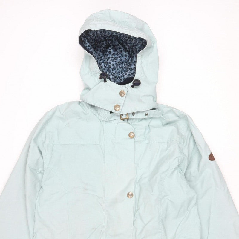 Welligogs Women Blue L Hooded Rain Jacket Leopard Lined Cotton