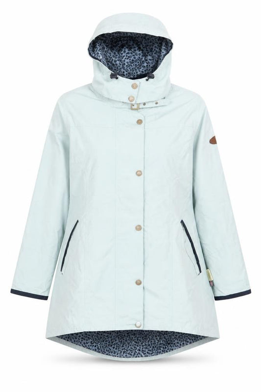 Welligogs Women Blue L Hooded Rain Jacket Leopard Lined Cotton
