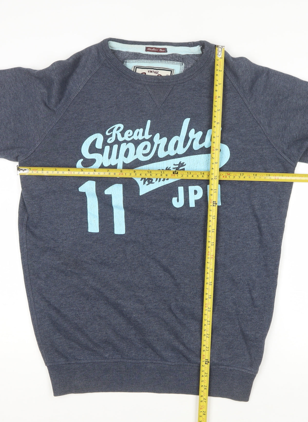Superdry Men Grey M Crew Neck Graphic Print Pullover Sweatshirt