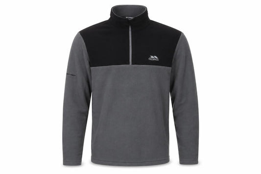 Trespass Men Grey Black Small 1/4 Zip Fleece Sweatshirt Outdoor
