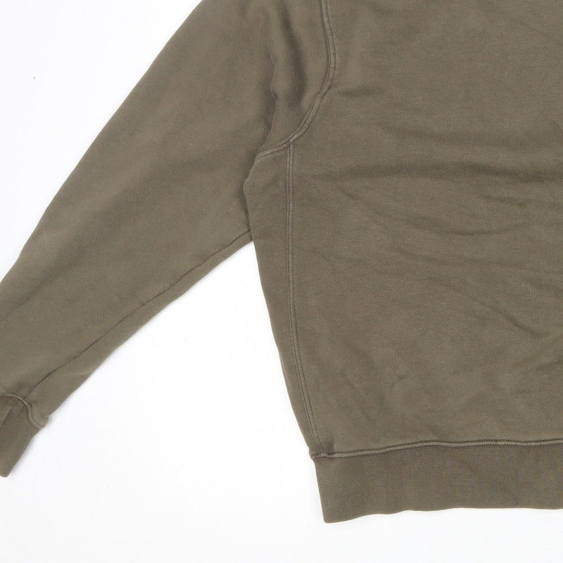 Nike Men’s Brown S Crew Neck Pullover Sweatshirt Logo Cotton Blend