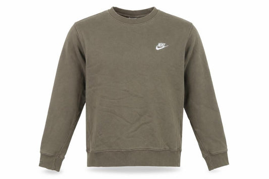 Nike Men’s Brown S Crew Neck Pullover Sweatshirt Logo Cotton Blend