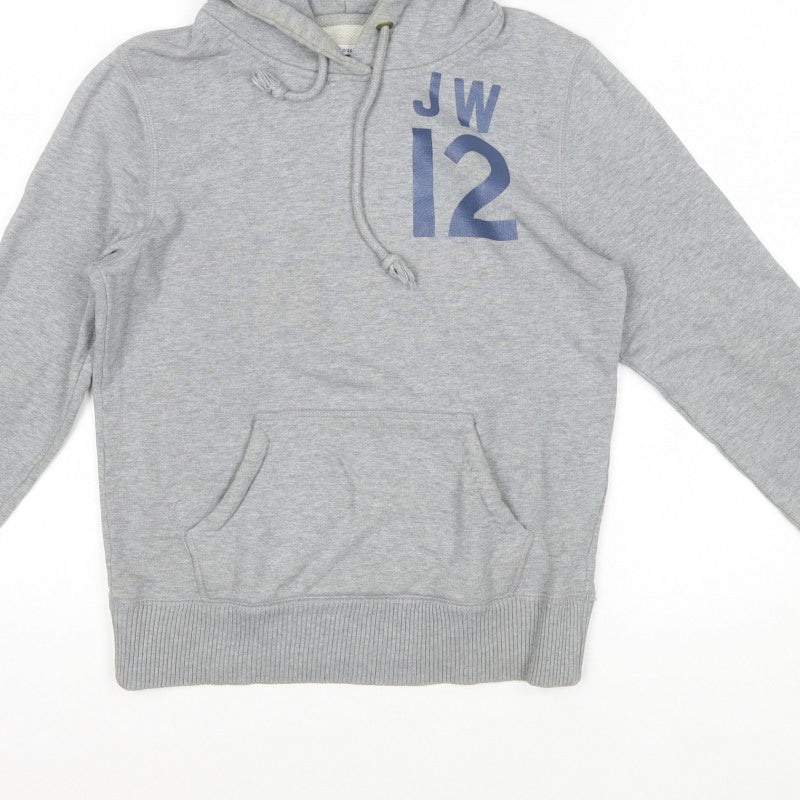 Jack Wills Women Grey Size 8 Pullover Hoodie JW12 Logo Cotton