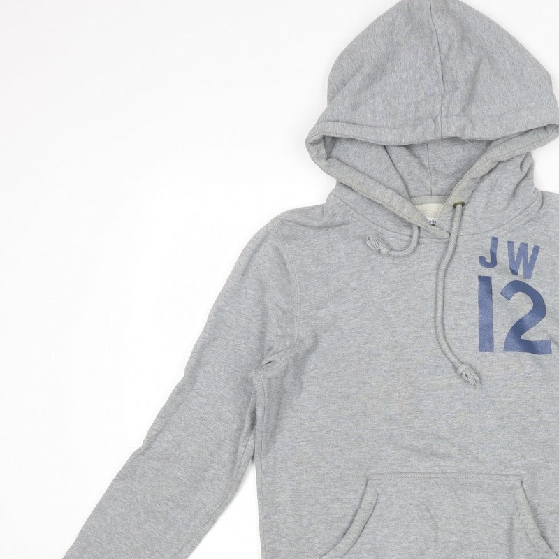 Jack Wills Women Grey Size 8 Pullover Hoodie JW12 Logo Cotton