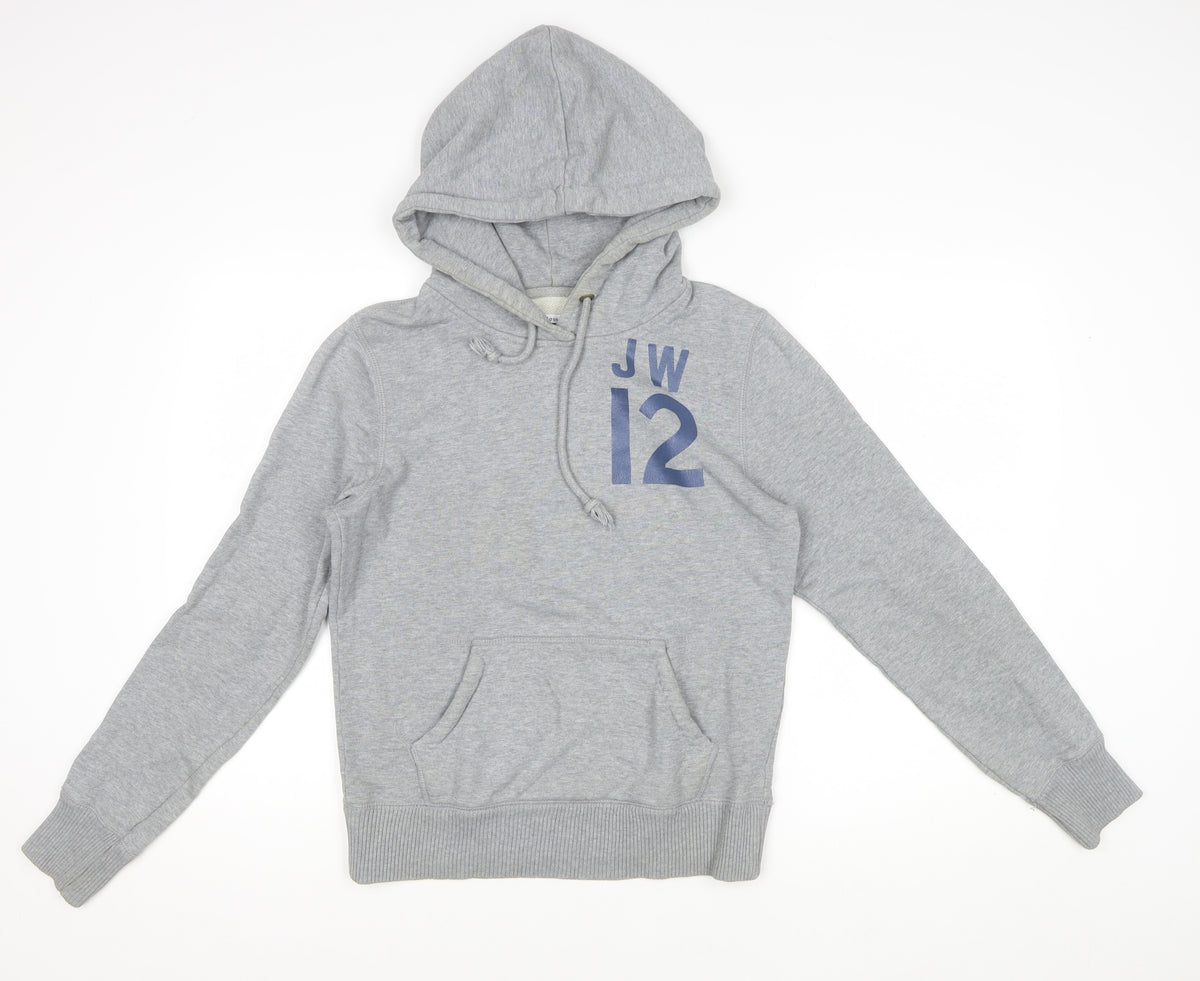 Jack Wills Women Grey Size 8 Pullover Hoodie JW12 Logo Cotton