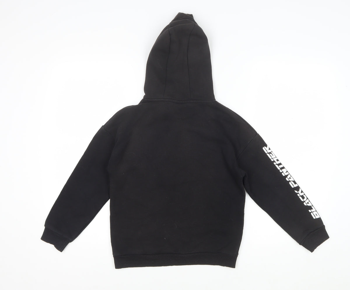 Marvel Boys Black 8-9 Years Black Panther Pullover Hoodie Graphic