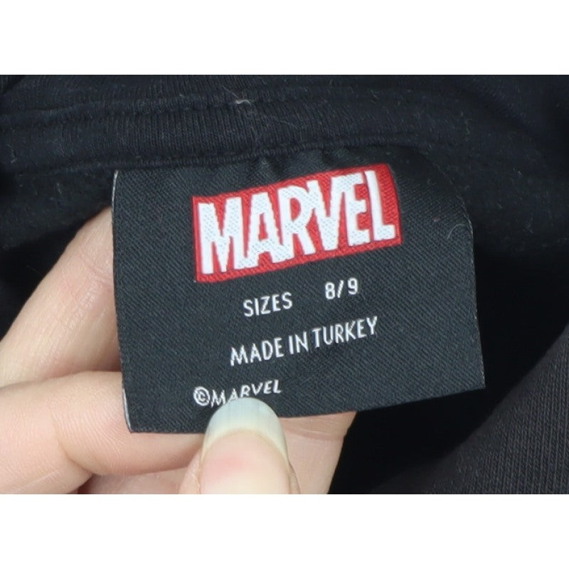 Marvel Boys Black 8-9 Years Black Panther Pullover Hoodie Graphic