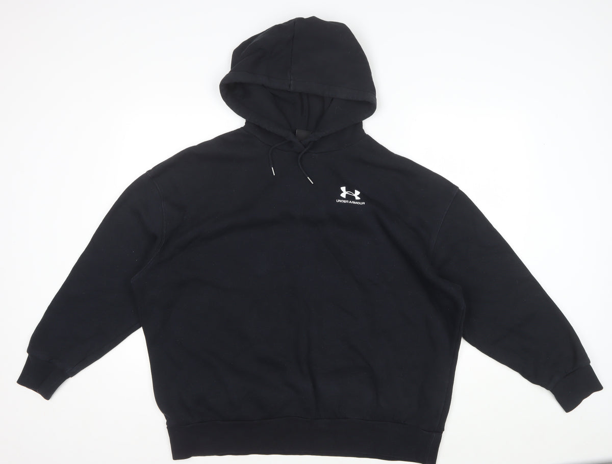 Under Armour Men's Black L Basic Hooded Jacket Logo Sports