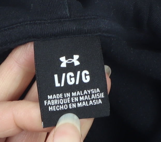Under Armour Men's Black L Basic Hooded Jacket Logo Sports