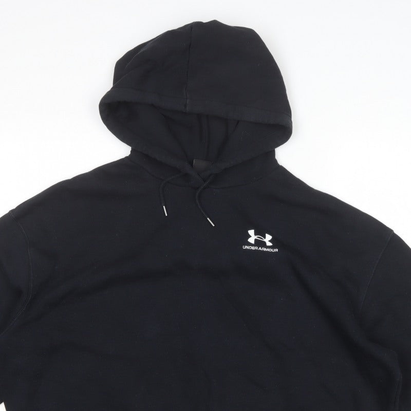 Under Armour Men's Black L Basic Hooded Jacket Logo Sports