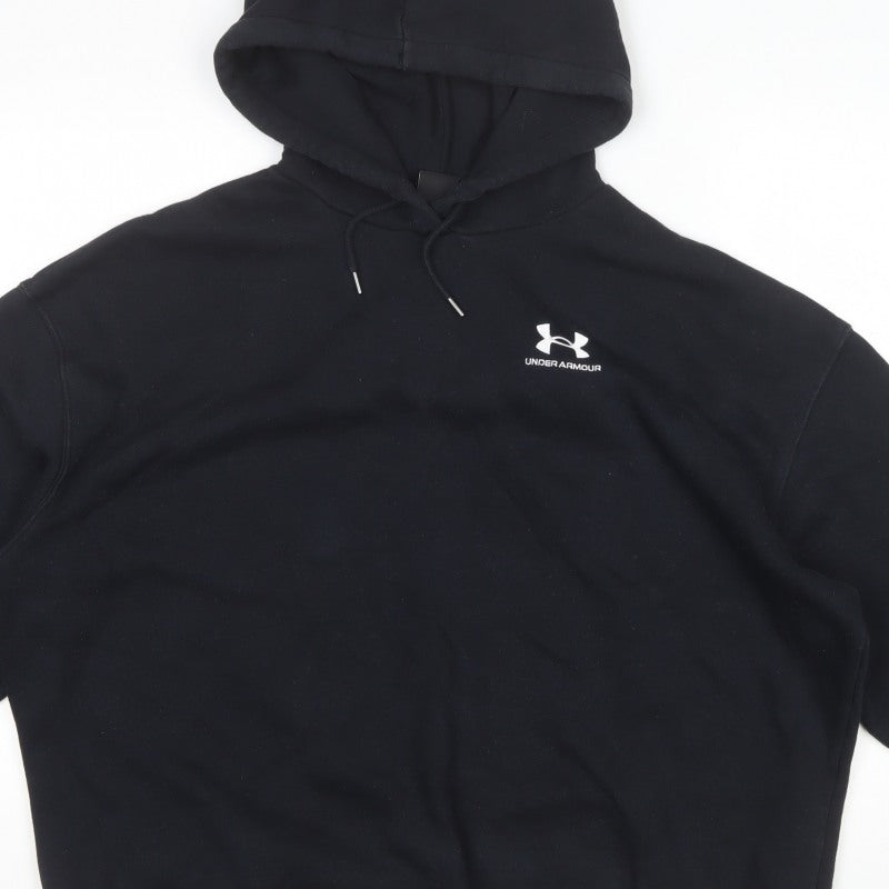 Under Armour Men's Black L Basic Hooded Jacket Logo Sports
