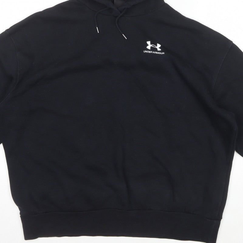 Under Armour Men's Black L Basic Hooded Jacket Logo Sports