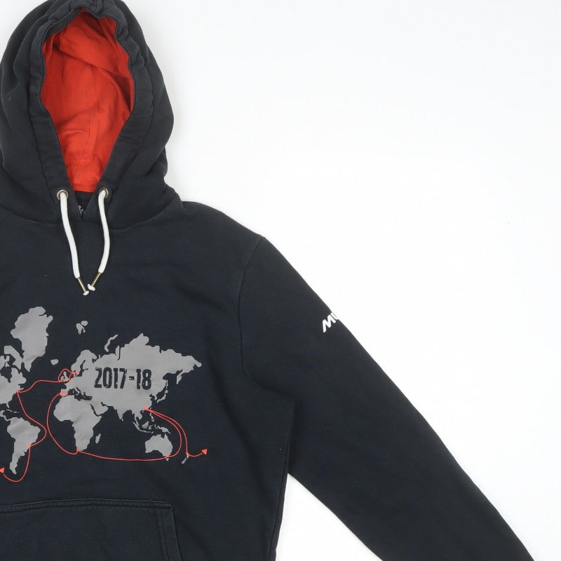 Musto Men’s Black Small Pullover Hoodie World Map Graphic