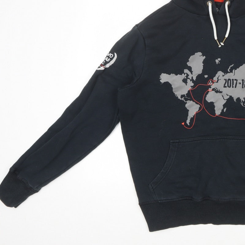 Musto Men’s Black Small Pullover Hoodie World Map Graphic