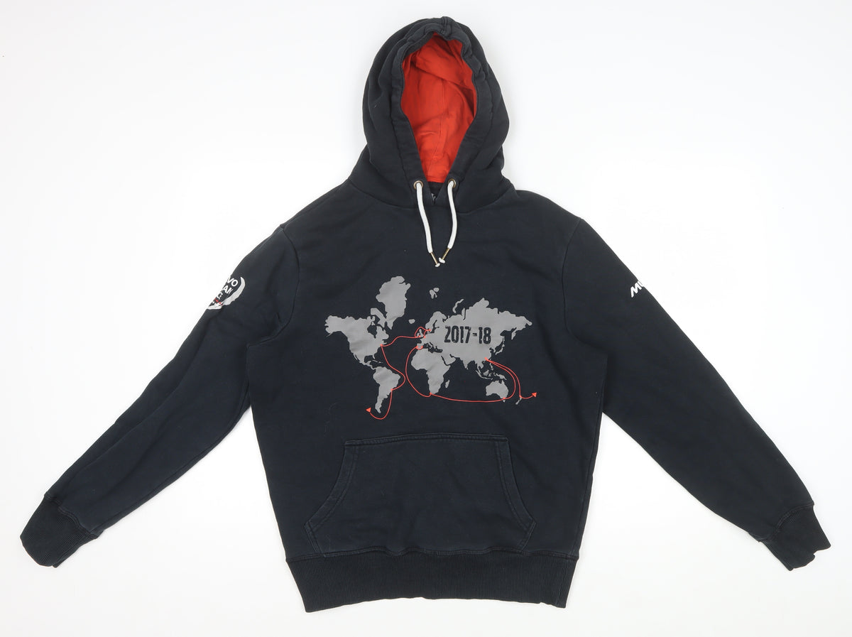 Musto Men’s Black Small Pullover Hoodie World Map Graphic