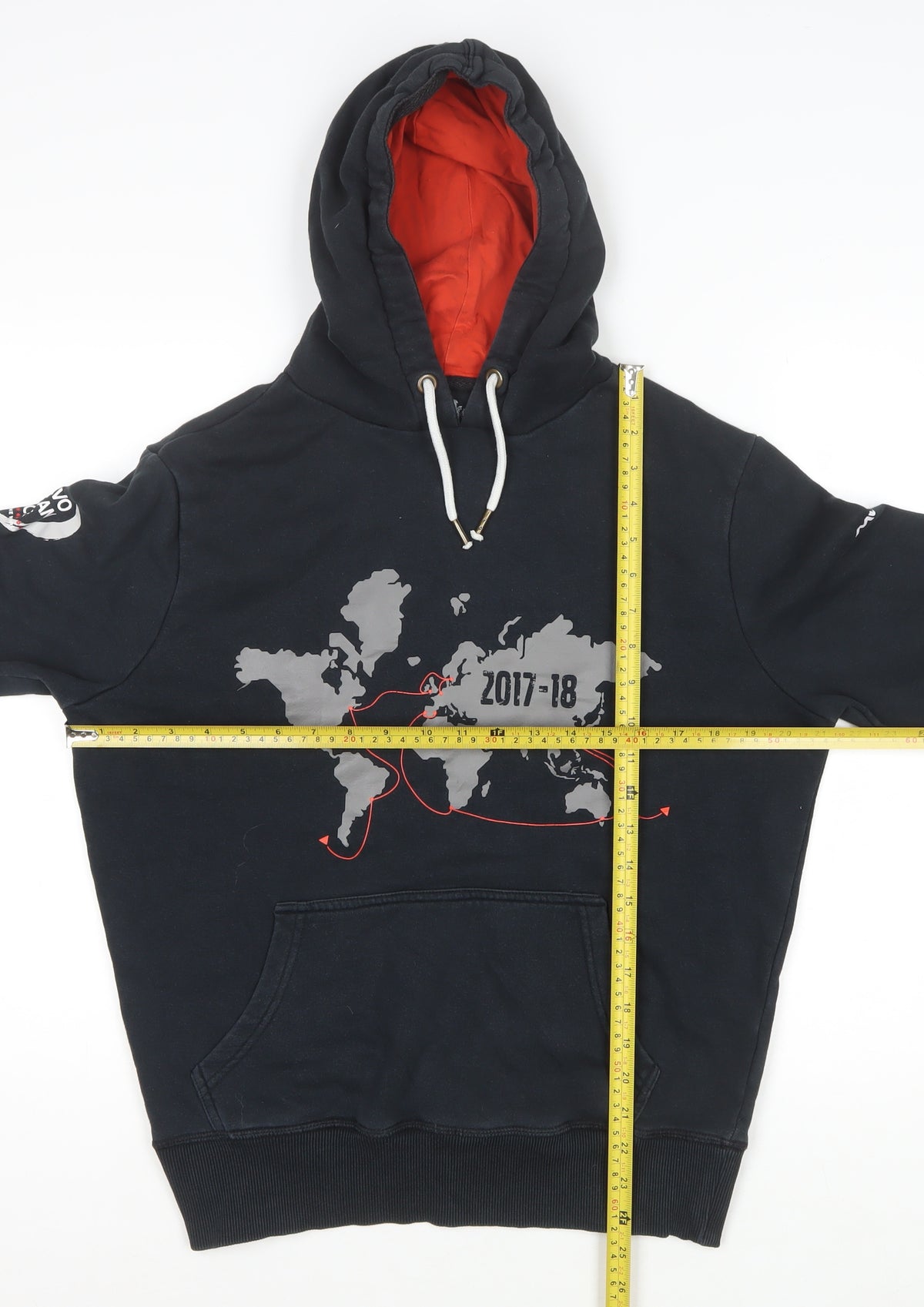 Musto Men’s Black Small Pullover Hoodie World Map Graphic