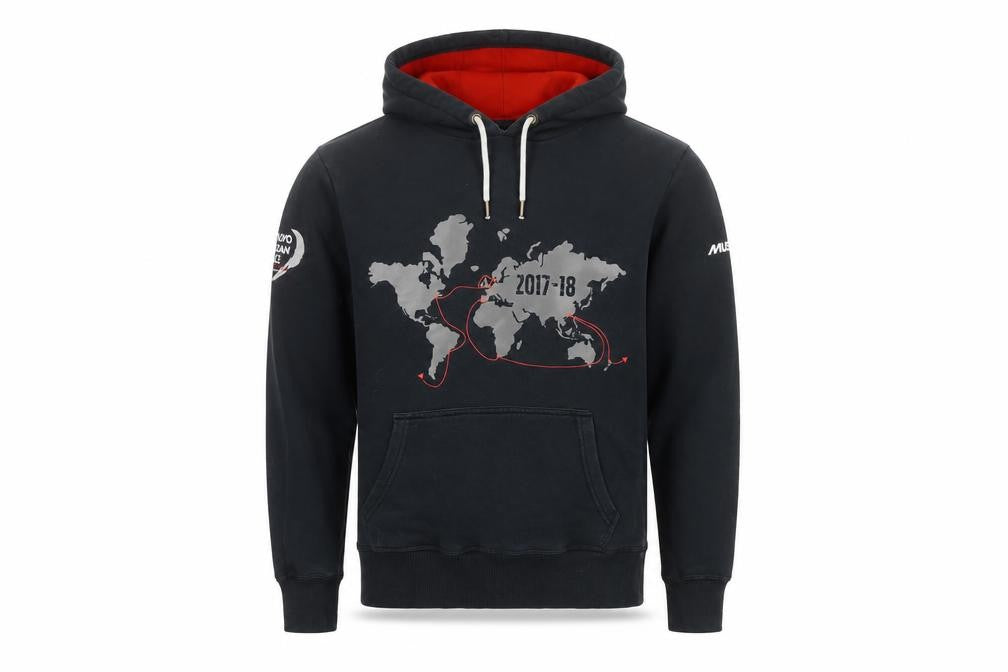 Musto Men’s Black Small Pullover Hoodie World Map Graphic