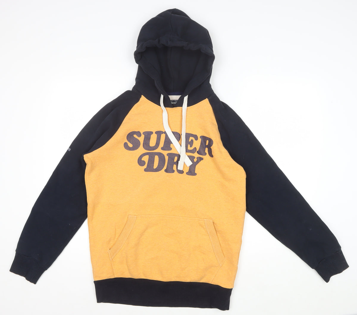 Superdry Men's Orange Black S Pullover Graphic Logo Hoodie