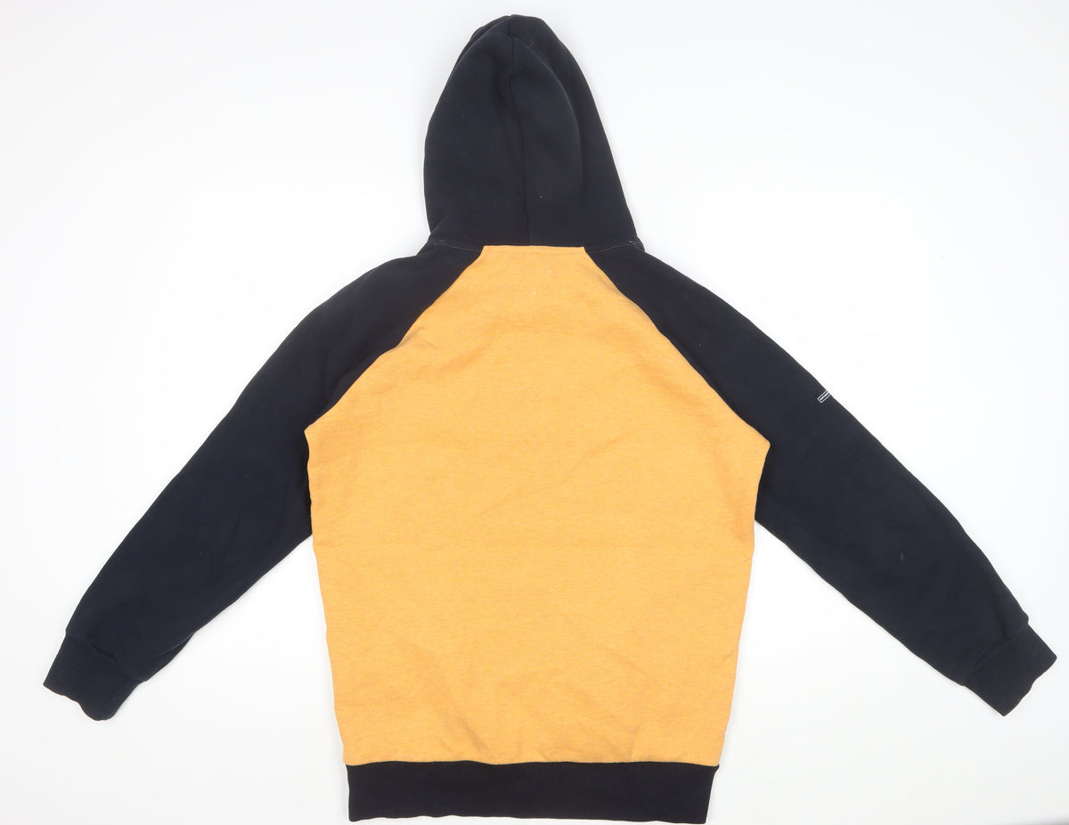 Superdry Men's Orange Black S Pullover Graphic Logo Hoodie