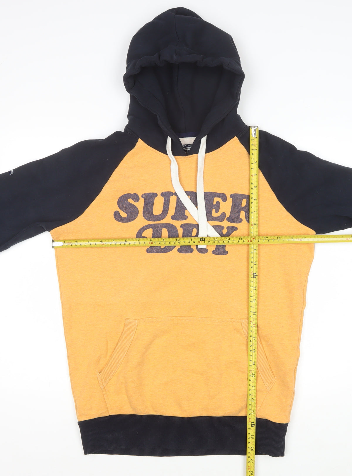 Superdry Men's Orange Black S Pullover Graphic Logo Hoodie