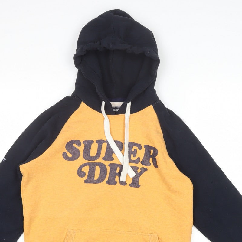 Superdry Men's Orange Black S Pullover Graphic Logo Hoodie