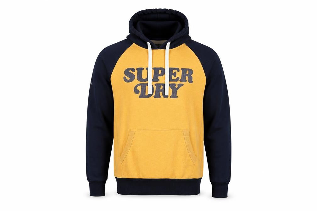 Superdry Men's Orange Black S Pullover Graphic Logo Hoodie