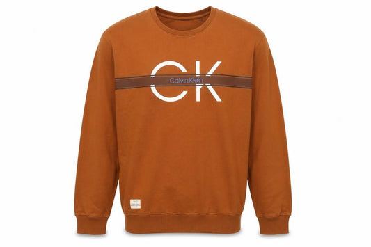 Calvin Klein Jeans Men’s Brown L Logo Graphic Crew Neck Sweatshirt