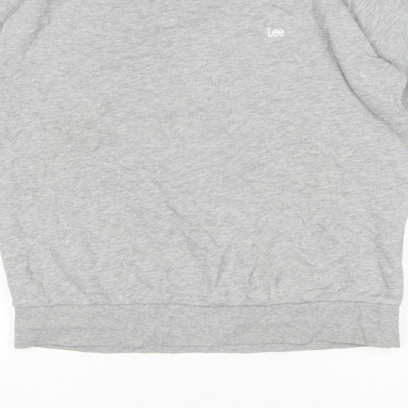 Lee Men’s Grey Logo Fleece Sweatshirt Regular Fit Size M