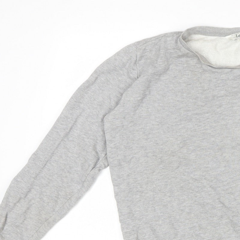 Lee Men’s Grey Logo Fleece Sweatshirt Regular Fit Size M