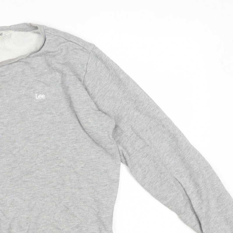 Lee Men’s Grey Logo Fleece Sweatshirt Regular Fit Size M