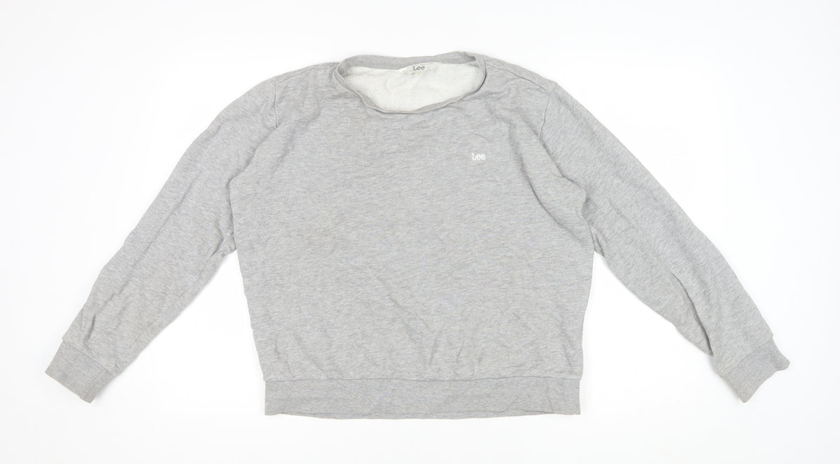 Lee Men’s Grey Logo Fleece Sweatshirt Regular Fit Size M