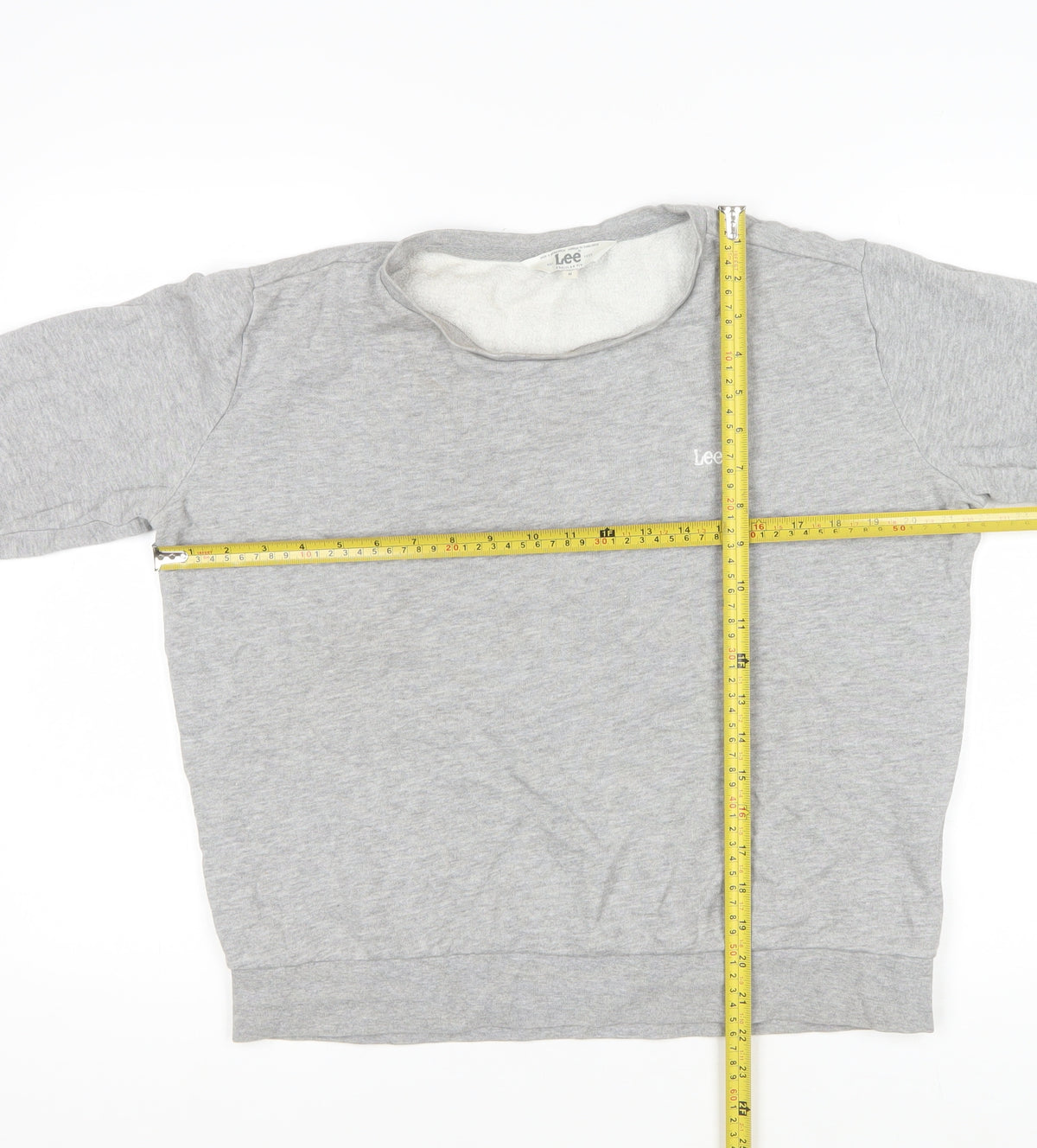 Lee Men’s Grey Logo Fleece Sweatshirt Regular Fit Size M